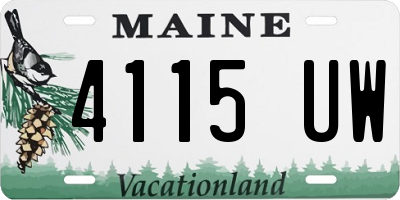 ME license plate 4115UW