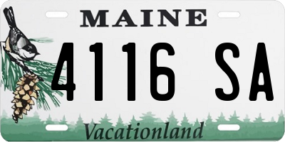 ME license plate 4116SA