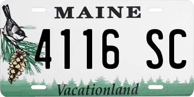 ME license plate 4116SC
