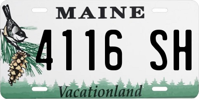 ME license plate 4116SH