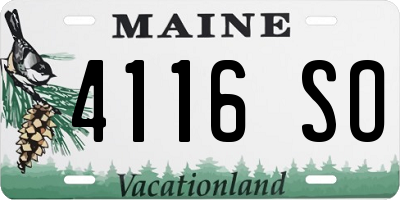 ME license plate 4116SO