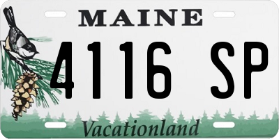 ME license plate 4116SP
