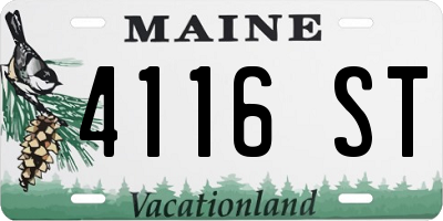 ME license plate 4116ST