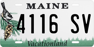 ME license plate 4116SV