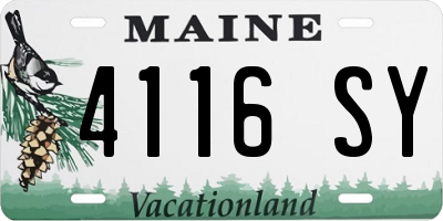 ME license plate 4116SY