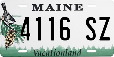 ME license plate 4116SZ