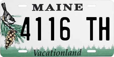 ME license plate 4116TH
