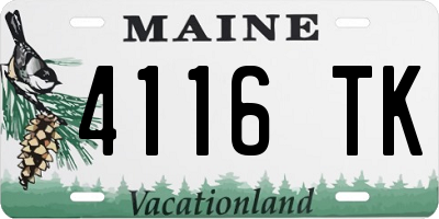 ME license plate 4116TK