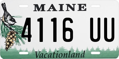 ME license plate 4116UU