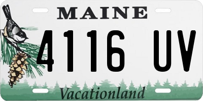 ME license plate 4116UV