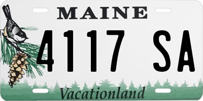 ME license plate 4117SA