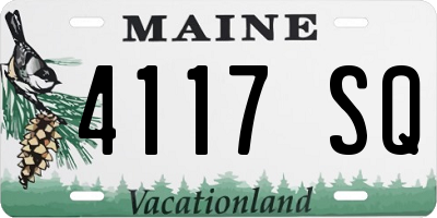 ME license plate 4117SQ