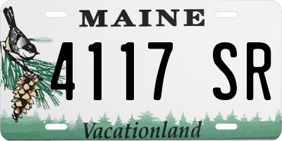 ME license plate 4117SR