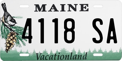 ME license plate 4118SA