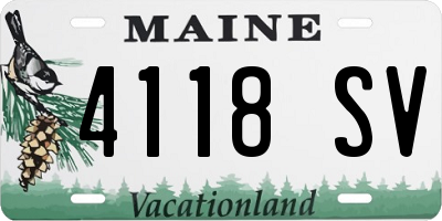 ME license plate 4118SV