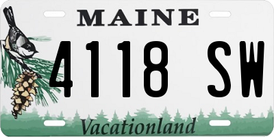 ME license plate 4118SW