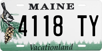 ME license plate 4118TY