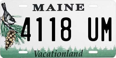 ME license plate 4118UM