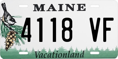 ME license plate 4118VF