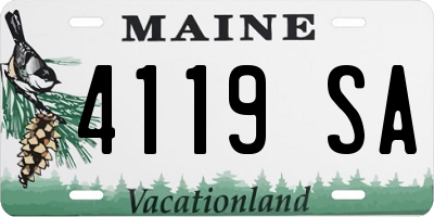 ME license plate 4119SA