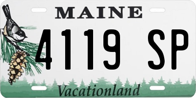 ME license plate 4119SP