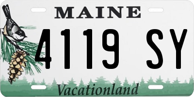 ME license plate 4119SY