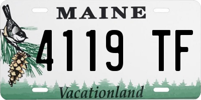 ME license plate 4119TF