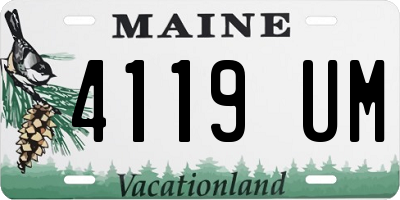 ME license plate 4119UM