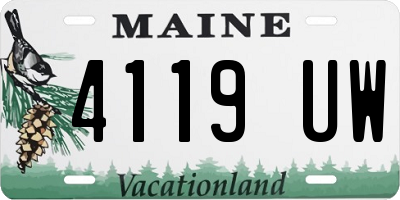 ME license plate 4119UW