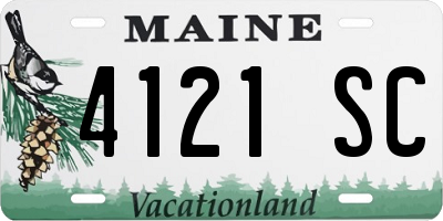 ME license plate 4121SC