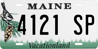 ME license plate 4121SP
