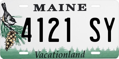 ME license plate 4121SY