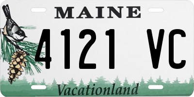 ME license plate 4121VC