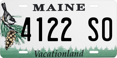 ME license plate 4122SO