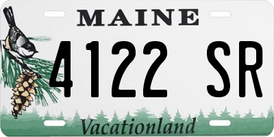 ME license plate 4122SR