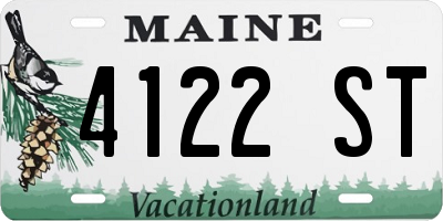 ME license plate 4122ST