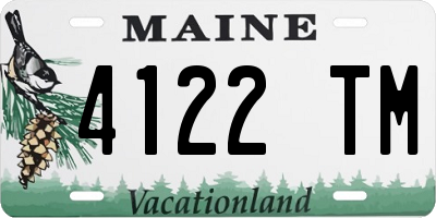 ME license plate 4122TM