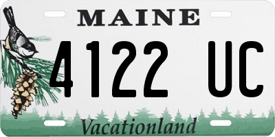 ME license plate 4122UC