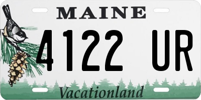 ME license plate 4122UR