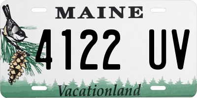 ME license plate 4122UV