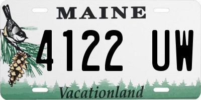 ME license plate 4122UW