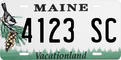 ME license plate 4123SC
