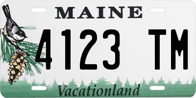 ME license plate 4123TM