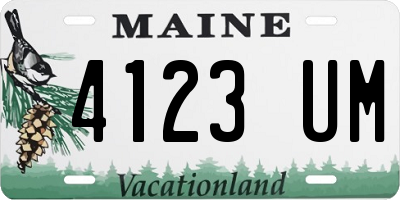 ME license plate 4123UM