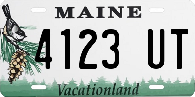 ME license plate 4123UT