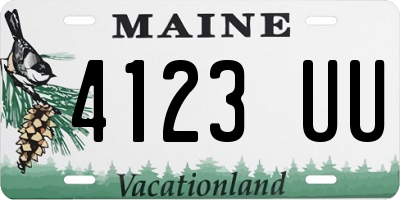 ME license plate 4123UU