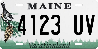 ME license plate 4123UV