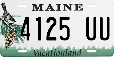 ME license plate 4125UU