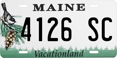 ME license plate 4126SC