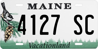 ME license plate 4127SC